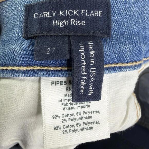 Veronica Beard Jeans Womens Sz 27x26 Blue Carly Kick Flare High Rise Zip Fly - Picture 4 of 13